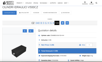 Configuratore Cilindri Idraulici Vega Cylinders: Guida Completa al V500CZ Online